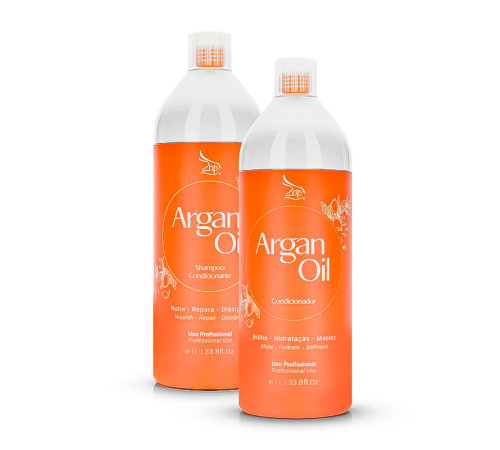Набір Zap Argan Oil шампунь і кондиціонер для відновлення пошкодженого та фарбованого волосся, 2х1000 мл (заводські)